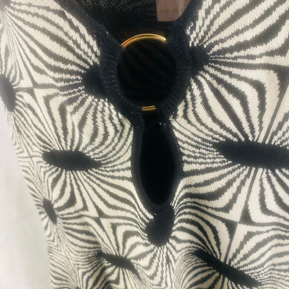 House of Harlow 1960 Sleeveless Black‎ & White Geometric Sweater Dress Medium - Picture 3 of 6